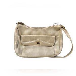 Jaclyn Smith Brown Plaid Leather Purse